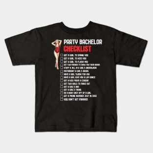 Bachelor Party Checklist Kids T-Shirt